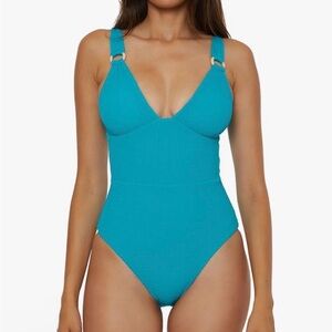NWT. Lucky Brand Women's Standard
Valencia One Piece Swimsuit, Plunge V-Neck,
